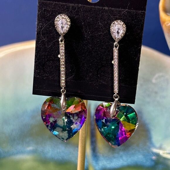 Genuine Austrian Crystal & Rhinestone Dangle Earrings BEAUTIFUL!!! - Picture 1 of 2